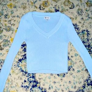 Beginning Boutique Blue Knit Top